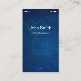 Web Developer - Apple iOS Customisable Flat Design Business Card