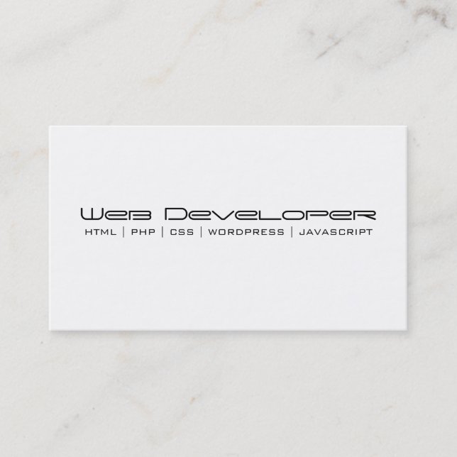 Web developer business card (Front)