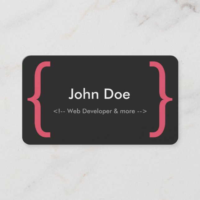 Web Developer Business Card (Front)