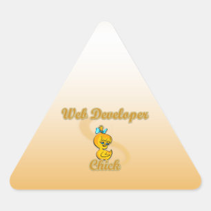 Web Developer Chick Triangle Sticker