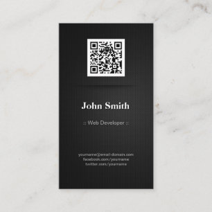 Web Developer - Elegant Black QR Code Business Card