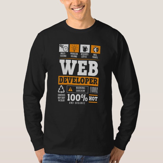 Web Developer IT Guy Computer Website Development  T-Shirt (Front)