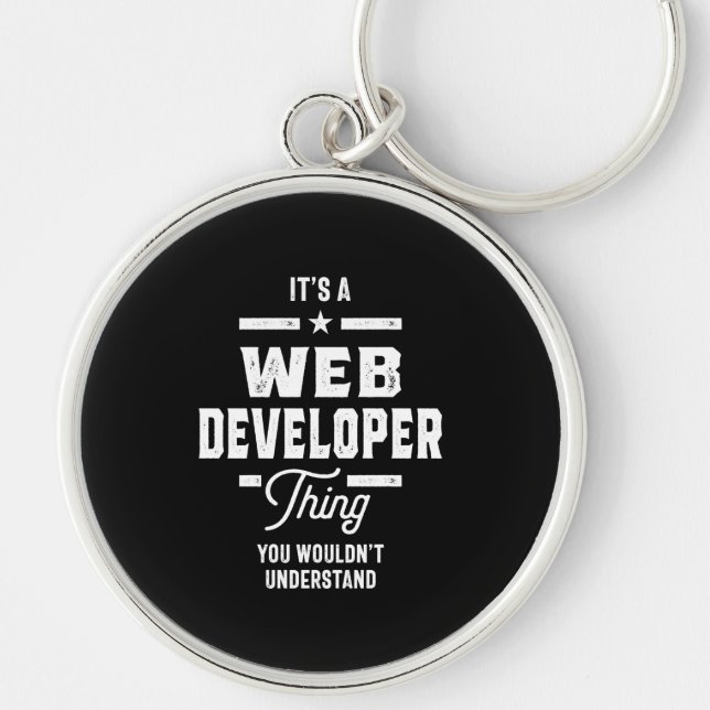 Web Developer Job Title Gift Key Ring (Front)