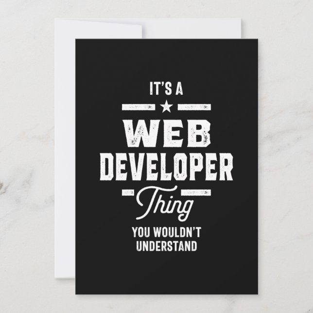 Web Developer Job Title Gift Thank You Card (Front)