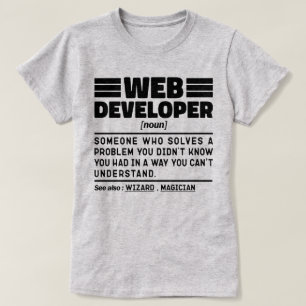Web Developer Noun Cool Computer Programming Lover T-Shirt