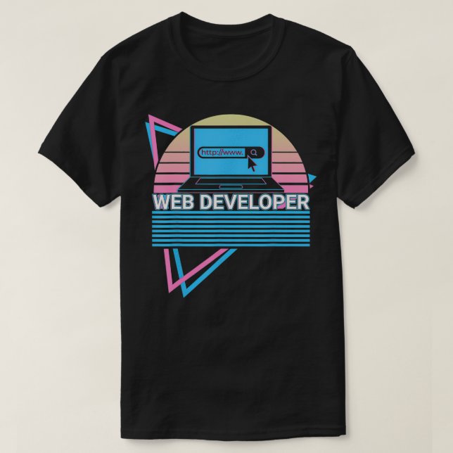 Web Developer Retro  T-Shirt (Design Front)
