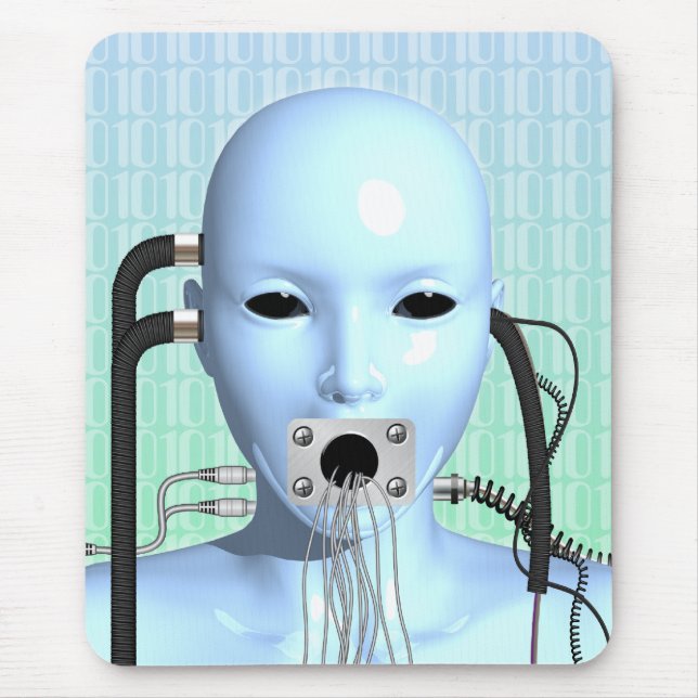 Web Head Modern Surreal Art Mouse Mat (Front)