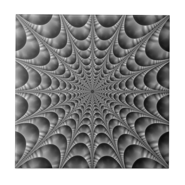 Web in Black and White Tile (Front)