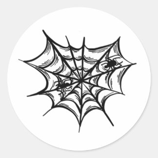 web in the shape of a heart classic round sticker