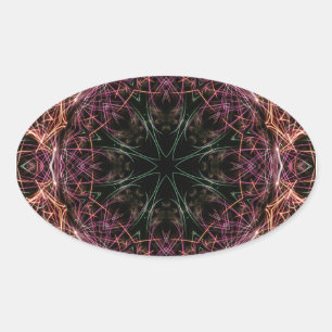 Web of Colour Kaleidoscope Oval Sticker