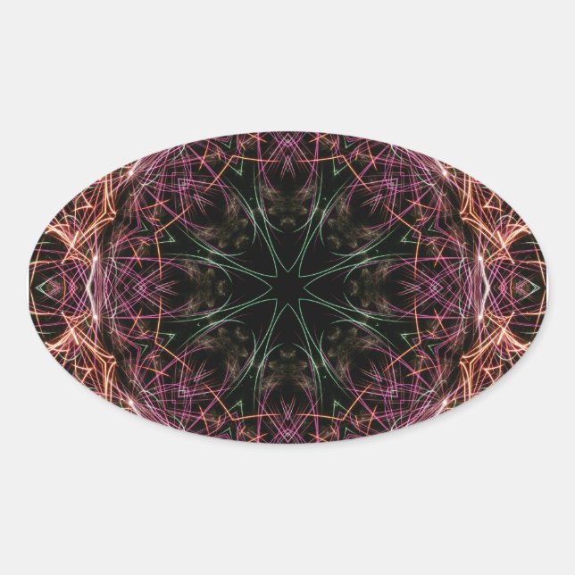 Web of Colour Kaleidoscope Oval Sticker (Front)