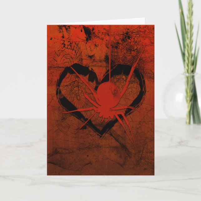 Web Of Love Gothic Valentine's Card (Front)