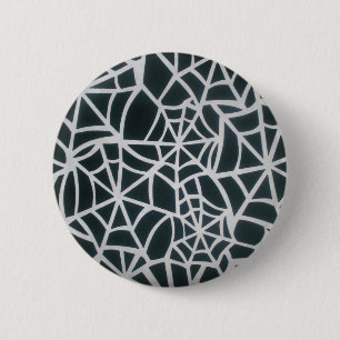 Web of Mystery: Delicate Trap - White Spider Web 6 Cm Round Badge