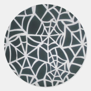 Web of Mystery: Delicate Trap - White Spider Web Classic Round Sticker