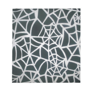 Web of Mystery: Delicate Trap - White Spider Web Notepad
