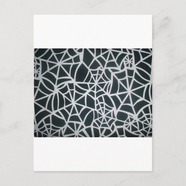 Web of Mystery: Delicate Trap - White Spider Web Postcard (Front)