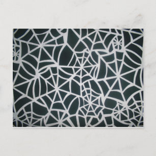 Web of Mystery: Delicate Trap - White Spider Web Postcard