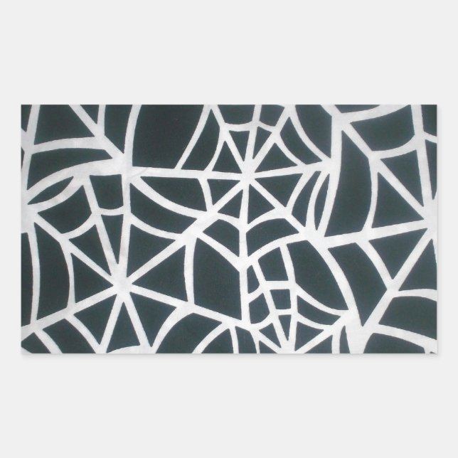Web of Mystery: Delicate Trap - White Spider Web Rectangular Sticker (Front)