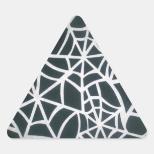 Web of Mystery: Delicate Trap - White Spider Web Triangle Sticker
