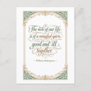 "Web of Our Life" Shakespeare Postcard