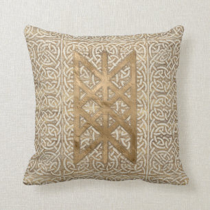 Web of Wyrd The Matrix of Fate - Vintage Gold Cushion