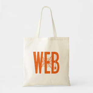 Web Spider Halloween Linocut Design Tote Bag