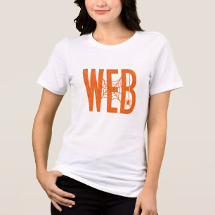 Web Spider Halloween Linocut Design Tri-Blend Shirt