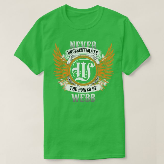 Webb Name Shirt Never Underestimate The Power Of W (Design Front)