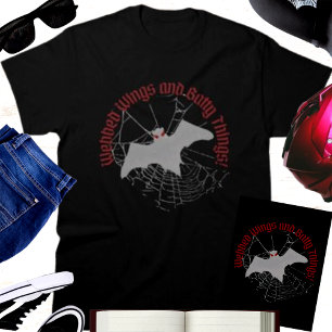 Webbed Wings & Batty Things Halloween Vampire Bat  T-Shirt