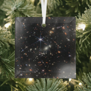 Webb's First Deep Field View of the Universe  Glass Tree Decoration