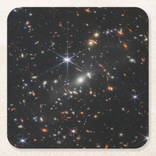 Webb's First Deep Field View of the Universe  Square Paper Coaster