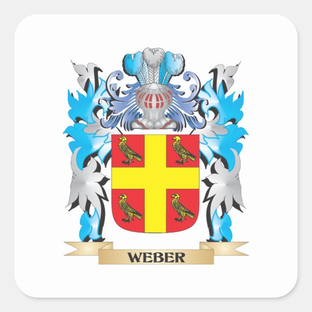 Weber Coat of Arms - Family Crest Square Sticker (Front)