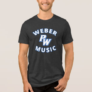 Weber Music (blue text) with new PW logo Tri-Blend Shirt
