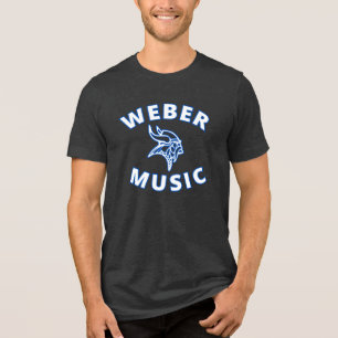Weber Music (white letters w/blue outline) Tri-Blend Shirt