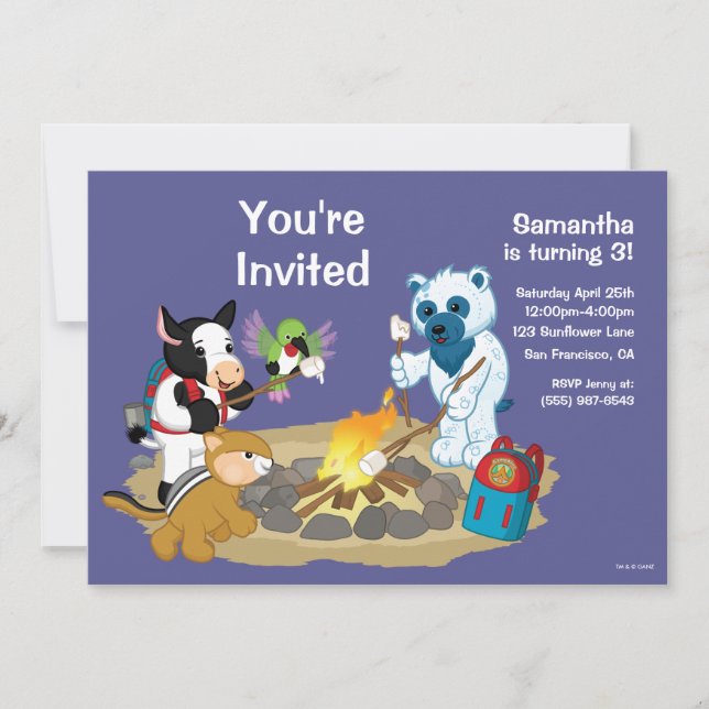 Webkinz | Campfire Marshmallows Invitation (Front)
