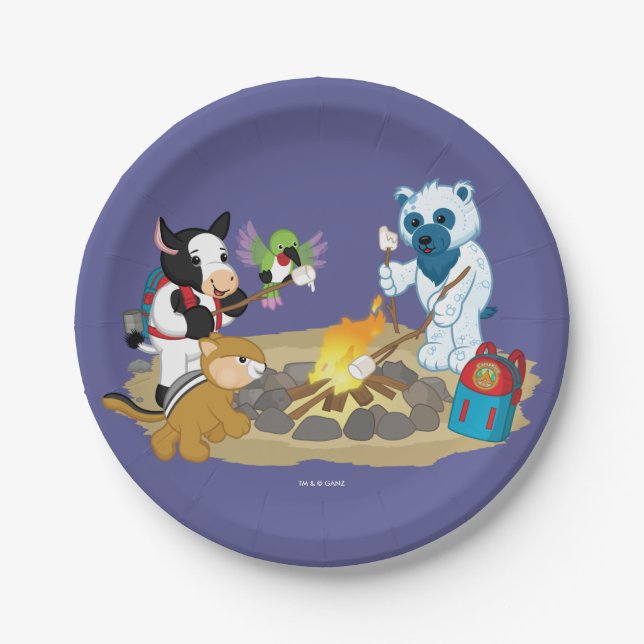 Webkinz | Campfire Marshmallows Paper Plate (Front)