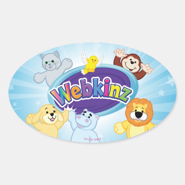 Webkinz: Come In and Play Oval Sticker (Front)