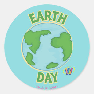 Webkinz Earth Day Classic Round Sticker