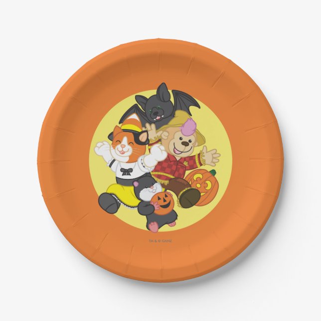 Webkinz Halloween Pets Moon Paper Plate (Front)