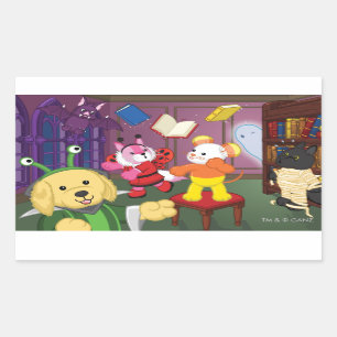 Webkinz Halloween Reading Room Rectangular Sticker