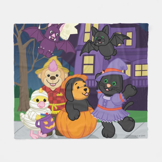 Webkinz Halloween Trick or Treat Fleece Blanket (Front (Horizontal))