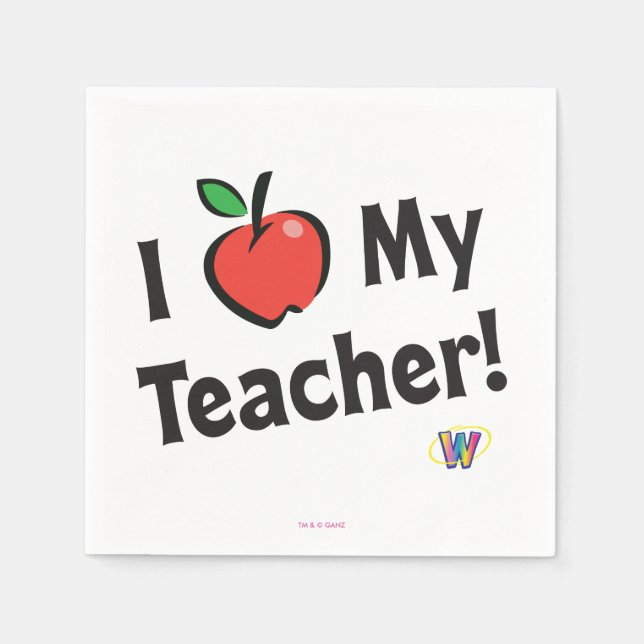 Webkinz: I Love My Teacher! Napkin (Front)