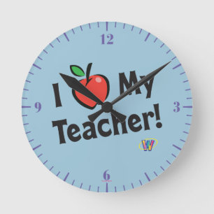 Webkinz: I Love My Teacher! Round Clock