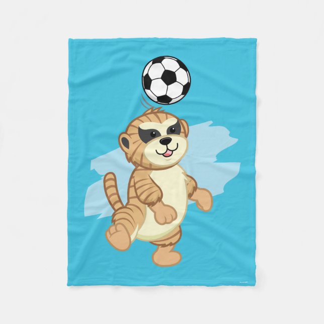 Webkinz | Meerkat Playing Soccer Fleece Blanket (Front)