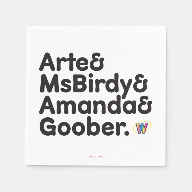 Webkinz Names Design Napkin (Front)