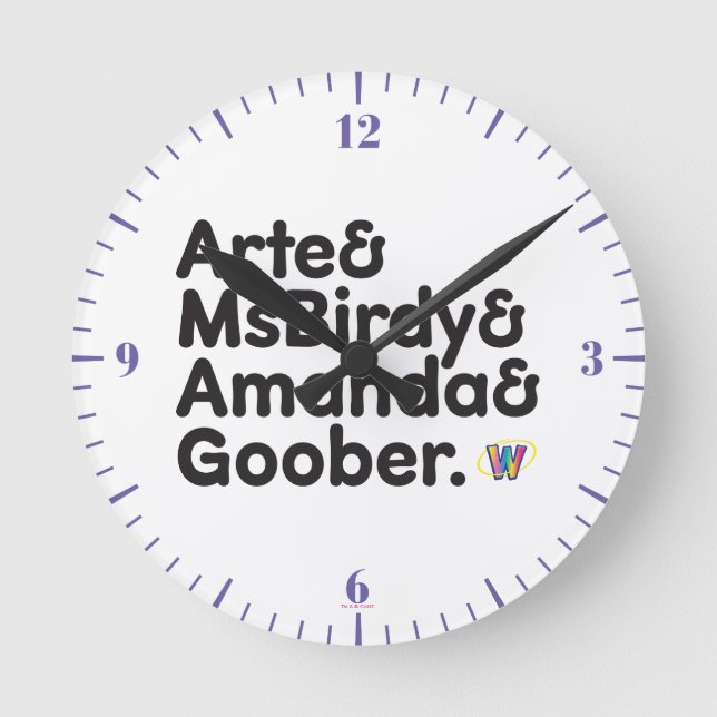 Webkinz Names Design Round Clock (Front)