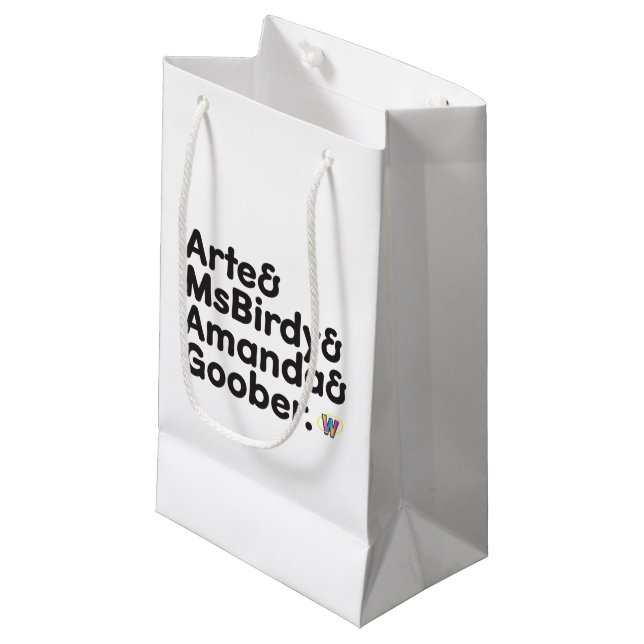 Webkinz Names Design Small Gift Bag (Front Angled)