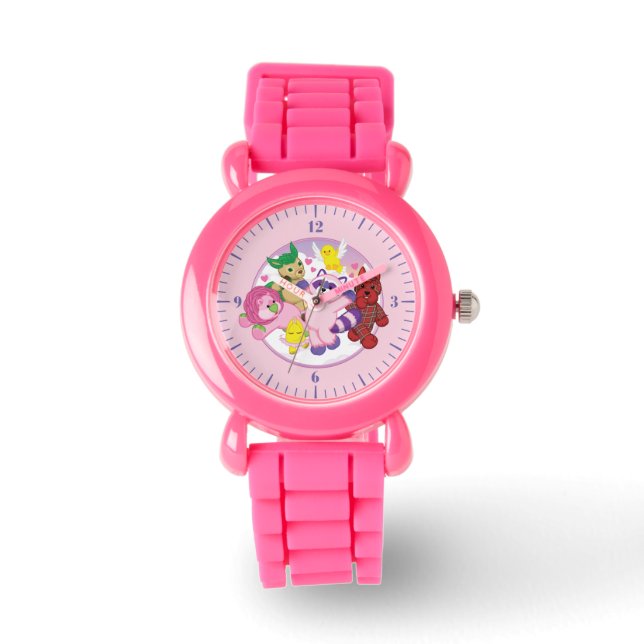 Webkinz Pets on a Valentine's Cloud Background Watch (Front)