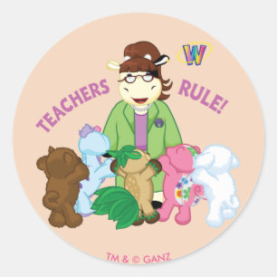Webkinz: Teachers Rule! Classic Round Sticker