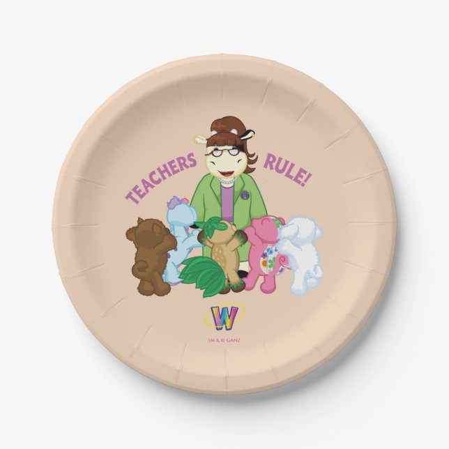 Webkinz: Teachers Rule! Paper Plate (Front)